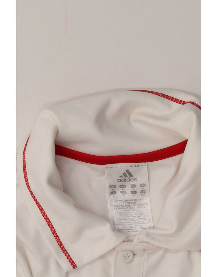 Adidas Mens Polo Shirt Medium White Polyester