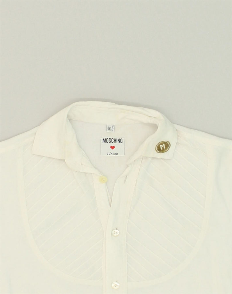 MOSCHINO Boys Shirt 11-12 Years White Cotton | Vintage Moschino | Thrift | Second-Hand Moschino | Used Clothing | Messina Hembry 