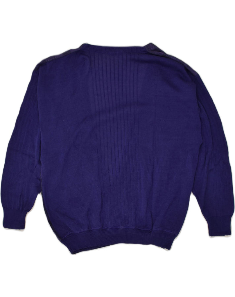 OSVALDO TESTA Womens Oversized V-Neck Jumper Sweater EU 50 3XL Purple | Vintage Osvaldo Testa | Thrift | Second-Hand Osvaldo Testa | Used Clothing | Messina Hembry 