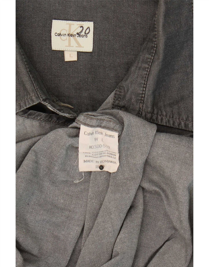 Calvin Klein Jeans Mens Shirt Large Grey Cotton