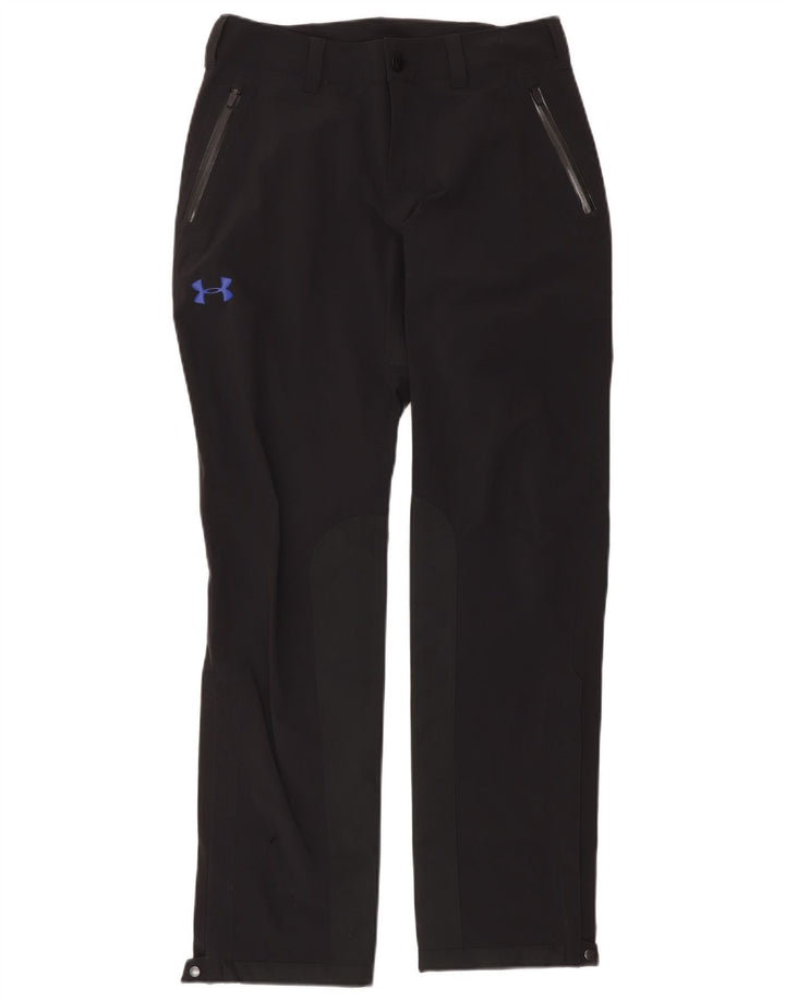 Under Armour Womens Straight Casual Trousers US 6 Medium W32 L30 Black