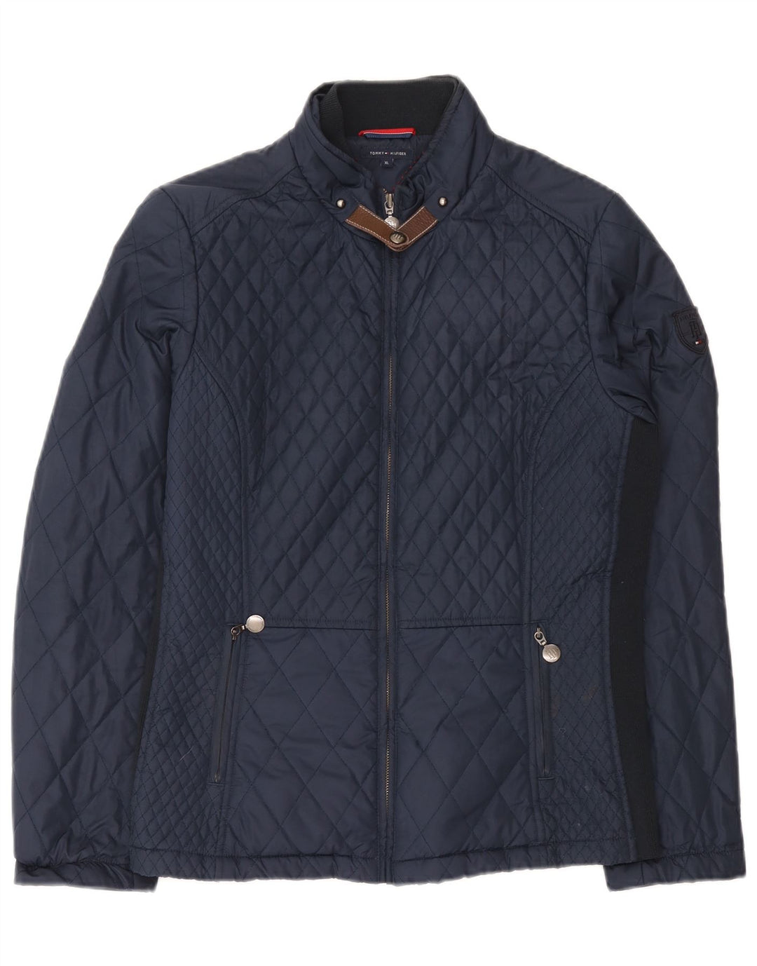 Tommy Hilfiger Womens Quilted Jacket UK 18 XL Navy Blue Polyester