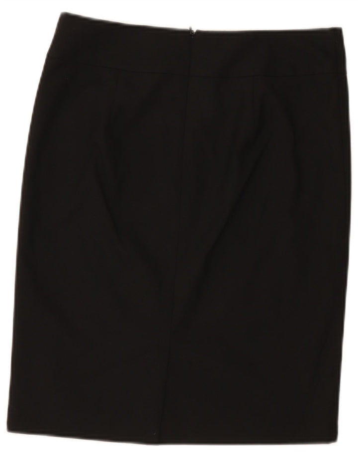 Benetton Womens Straight Skirt IT 40 Small W30  Black Polyester