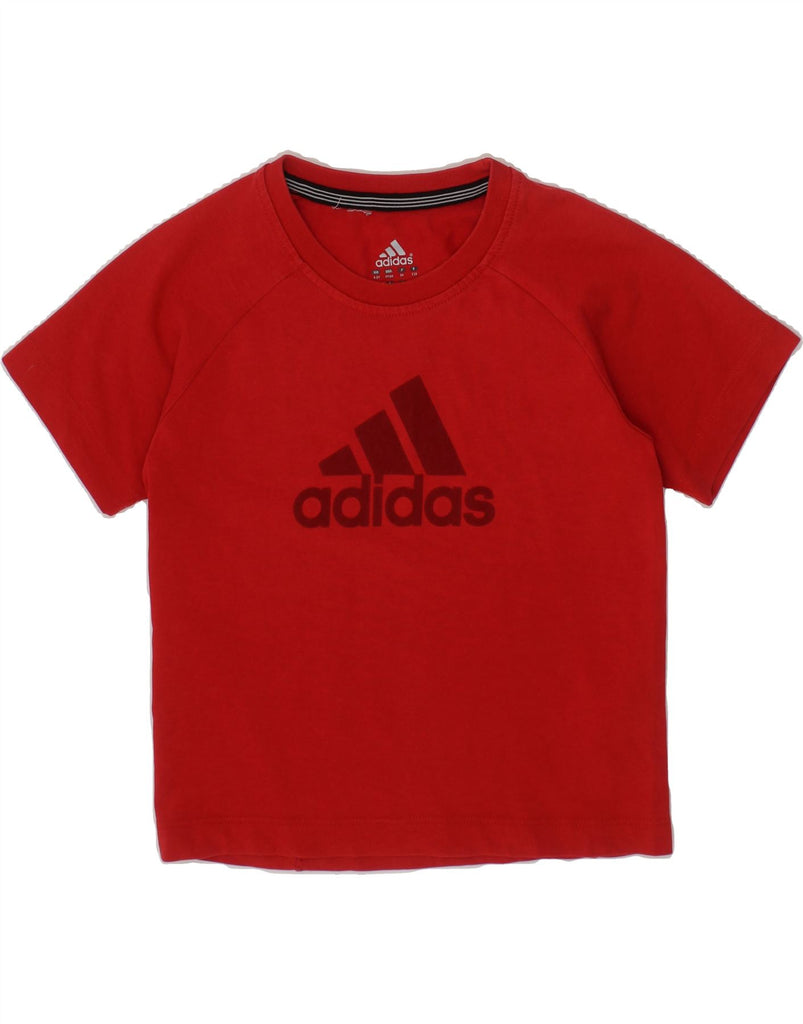 ADIDAS Boys Graphic T-Shirt Top 4-5 Years Red Cotton Vintage Adidas and Second-Hand Adidas from Messina Hembry 