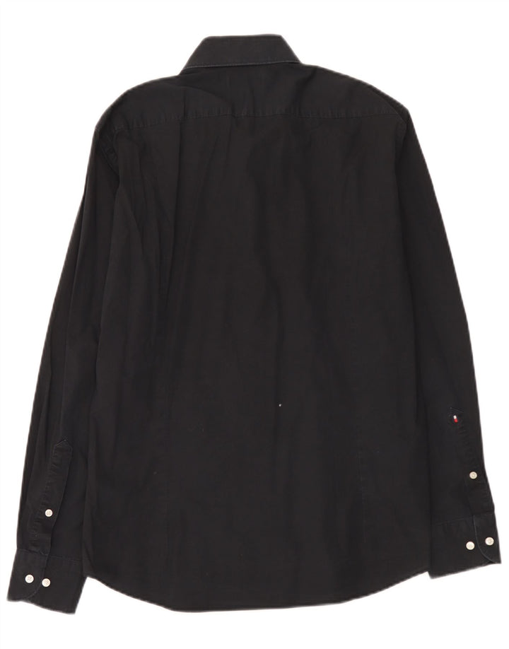 Tommy Hilfiger Mens Tailored Slim Fit Shirt Size 40 15 3/4 Medium Black
