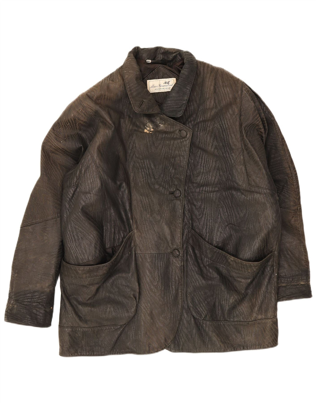 Vintage Womens Leather Jacket UK 18 XL Black