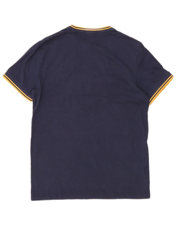 Fred Perry Mens T-Shirt Top Small Navy Blue Cotton