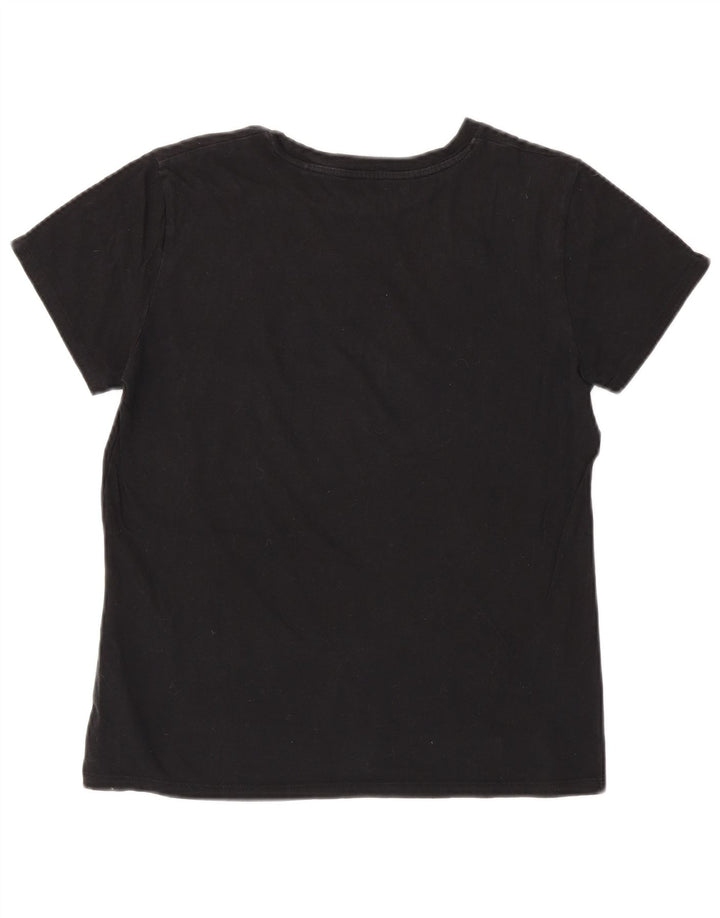 LEVI'S Womens Graphic T-Shirt Top UK 14 Medium Black Cotton