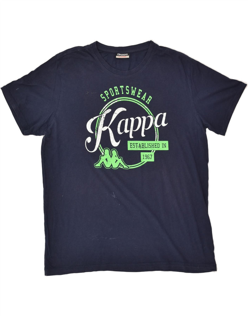 KAPPA Mens Graphic T-Shirt Top XL Navy Blue Cotton | Vintage Kappa | Thrift | Second-Hand Kappa | Used Clothing | Messina Hembry 