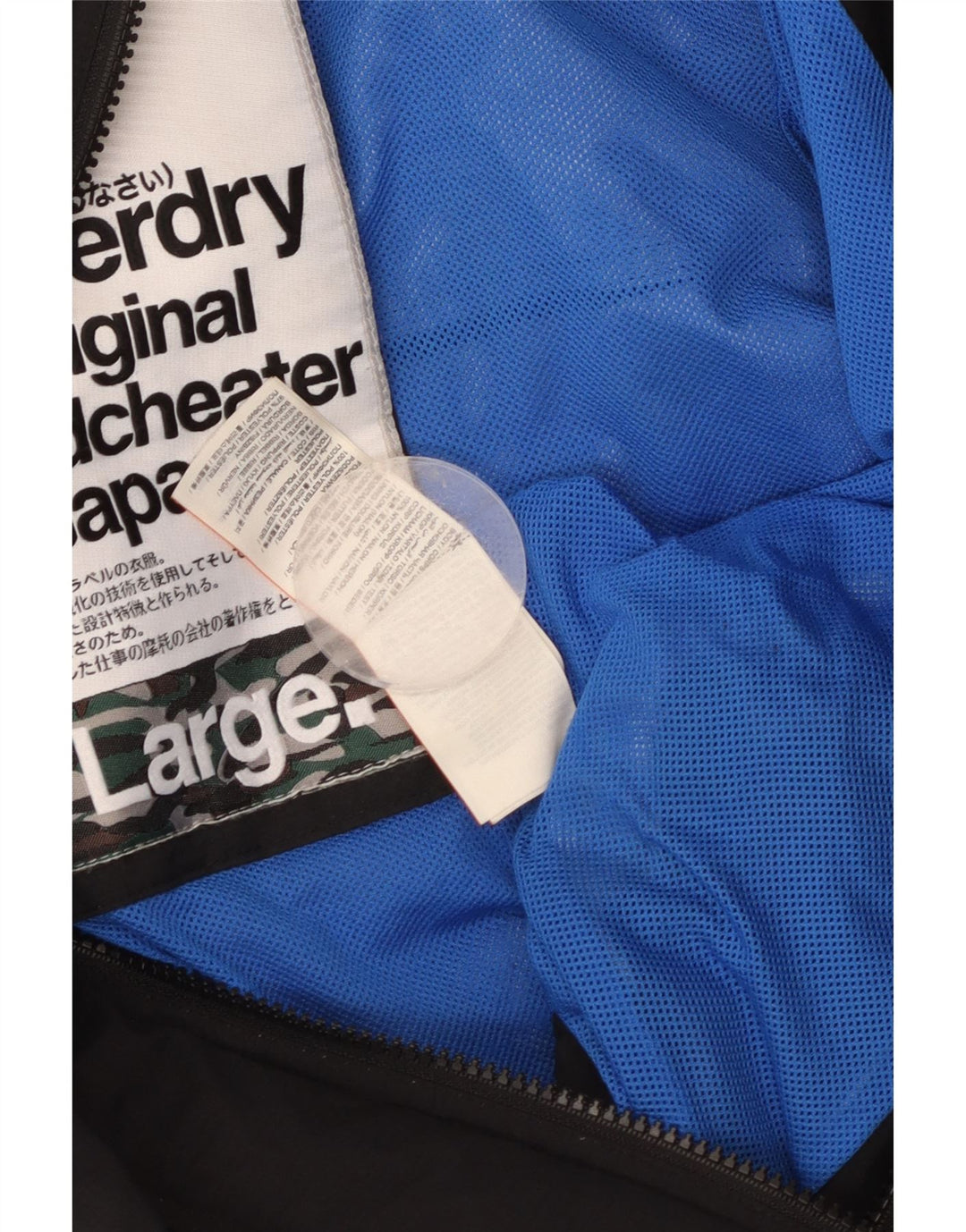 Superdry Womens The Windcheater Graphic Rain Jacket UK 16 Large Black