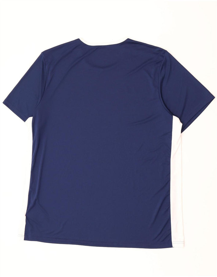 Adidas Mens Climalite T-Shirt Top 2XL Navy Blue Colourblock Polyester