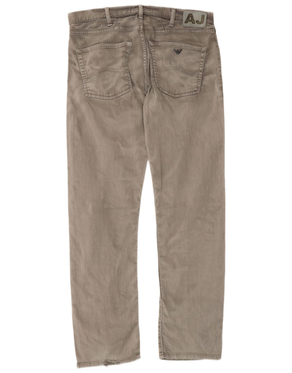 Armani Mens Straight Jeans W36 L35 Grey Cotton