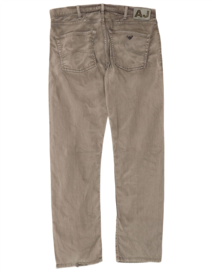 Armani Mens Straight Jeans W36 L35 Grey Cotton