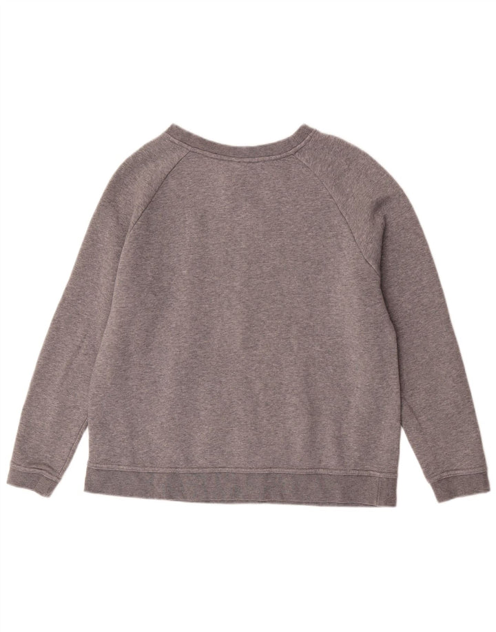 Nike Womens Graphic Sweatshirt Jumper UK 14 Medium Grey Flecked Cotton