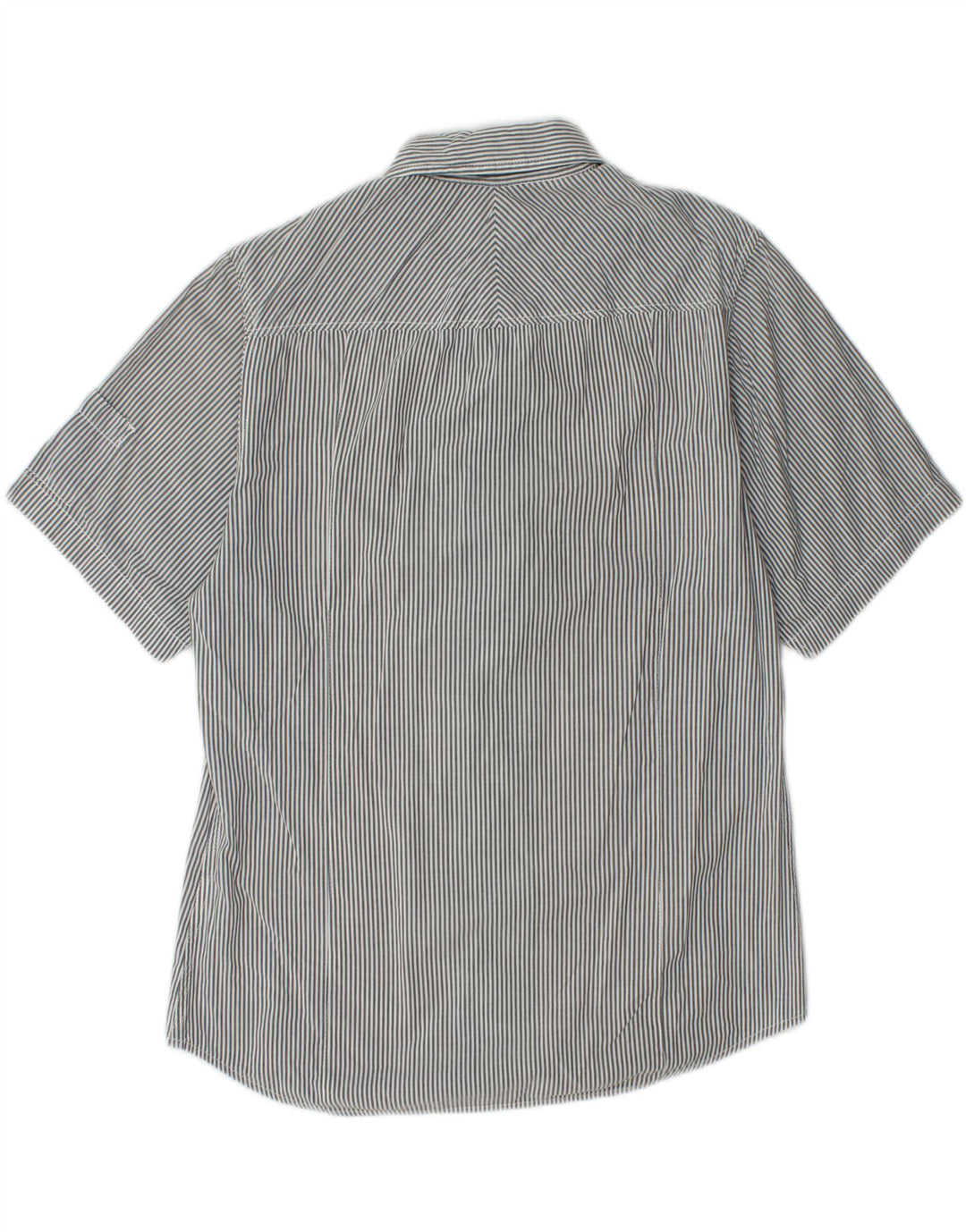 CALVIN KLEIN JEANS Mens Short Sleeve Shirt Large Grey Striped