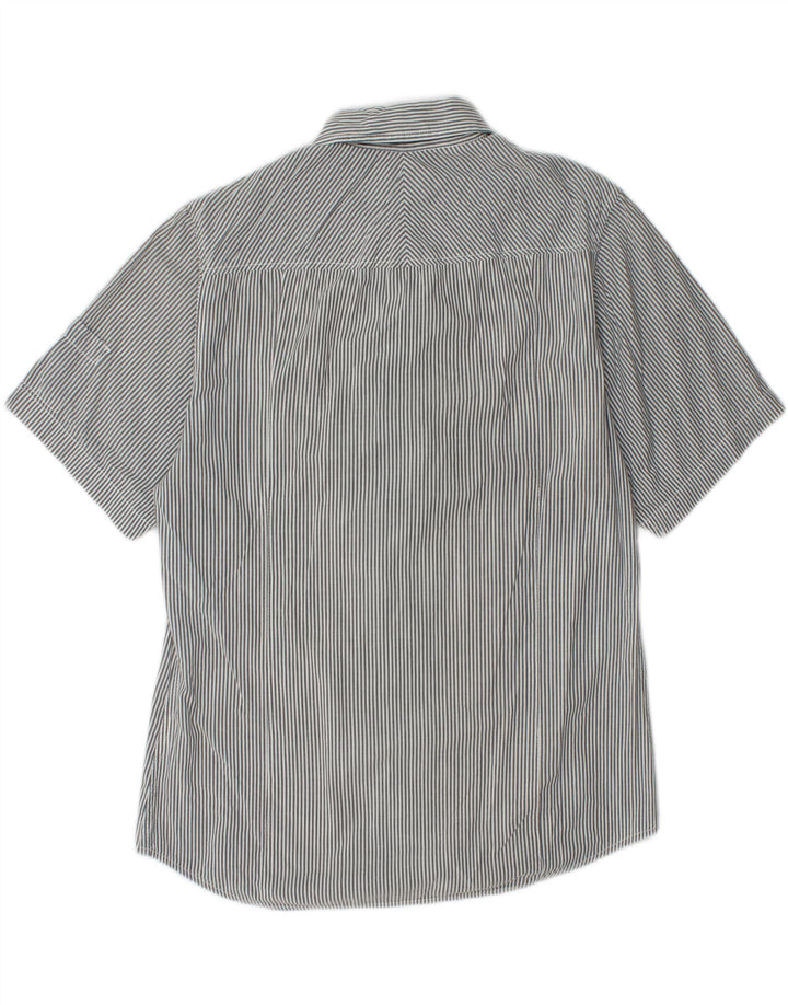 CALVIN KLEIN JEANS Mens Short Sleeve Shirt Large Grey Striped
