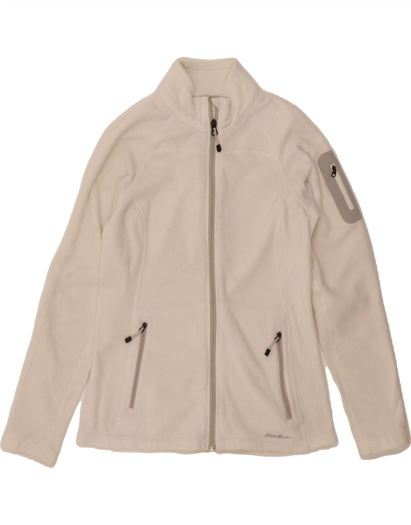 EDDIE BAUER Womens Fleece Jacket UK 12 Medium White Polyester Vintage Eddie Bauer and Second-Hand Eddie Bauer from Messina Hembry 
