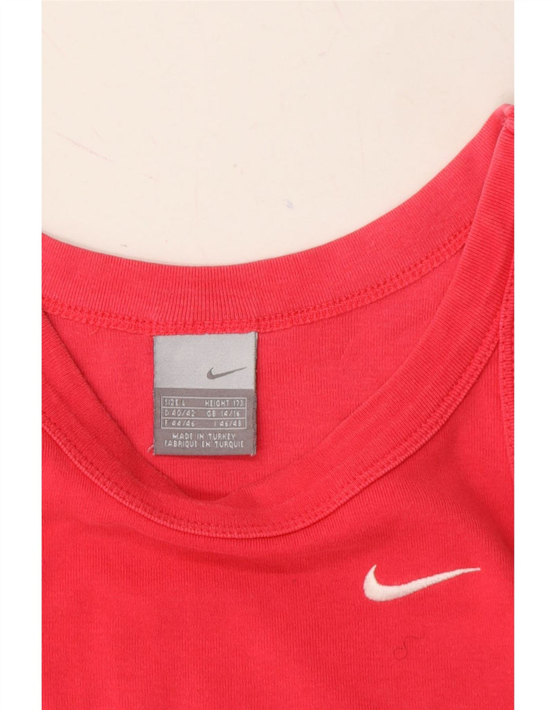 NIKE Womens Crop Vest Top UK 14/16 Large Red Cotton Vintage Nike and Second-Hand Nike from Messina Hembry 
