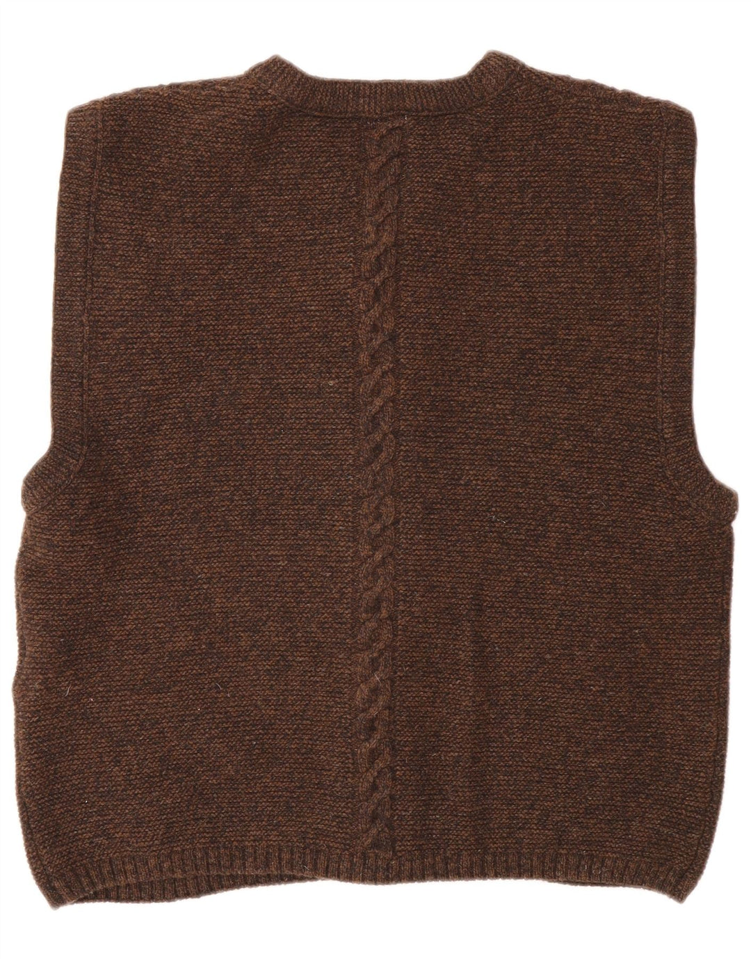 Hochland Mens Sleeveless Cardigan Sweater Medium Brown Wool