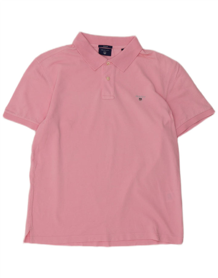GANT Mens Regular Fit Polo Shirt Large Pink Cotton