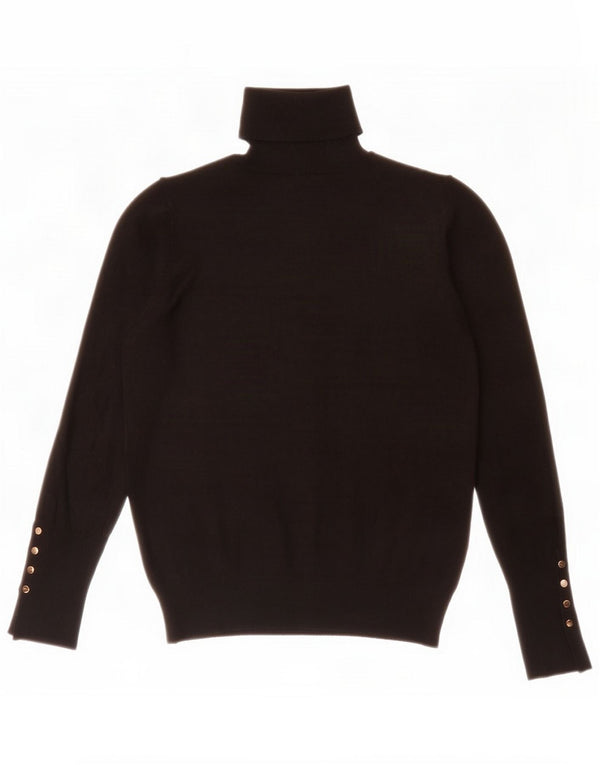 Zara Womens Roll Neck Jumper Sweater UK 12 Medium Black Viscose
