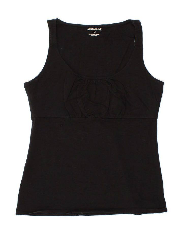 EDDIE BAUER Womens Vest Top UK 14 Large Black Cotton Vintage Eddie Bauer and Second-Hand Eddie Bauer from Messina Hembry 