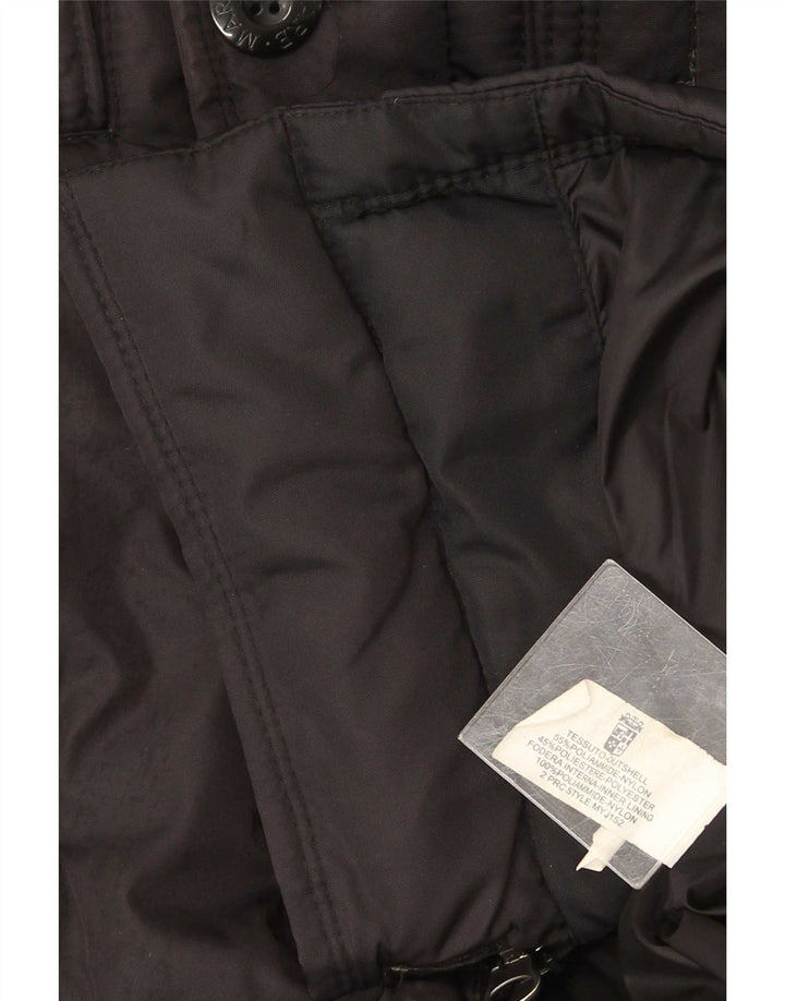 Marina Militare Mens Hooded Padded Jacket UK 38 Medium Black Polyamide