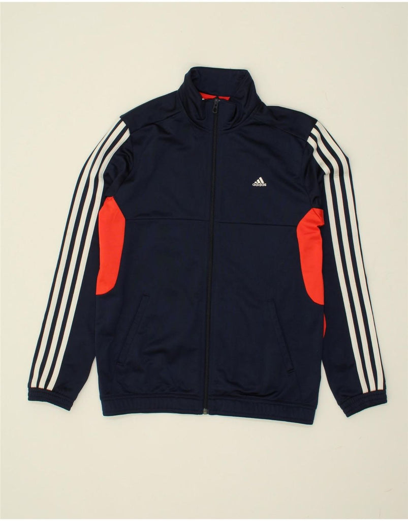 ADIDAS Boys Tracksuit Top Jacket 13-14 Years Navy Blue Colourblock | Vintage Adidas | Thrift | Second-Hand Adidas | Used Clothing | Messina Hembry 