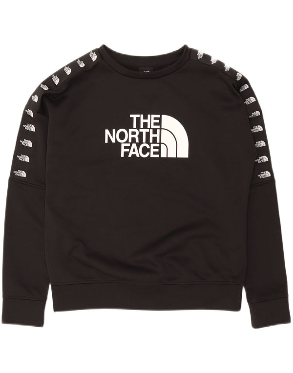 THE NORTH FACE Womens Crop Oversized Sweatshirt Jumper UK 10 Small Black