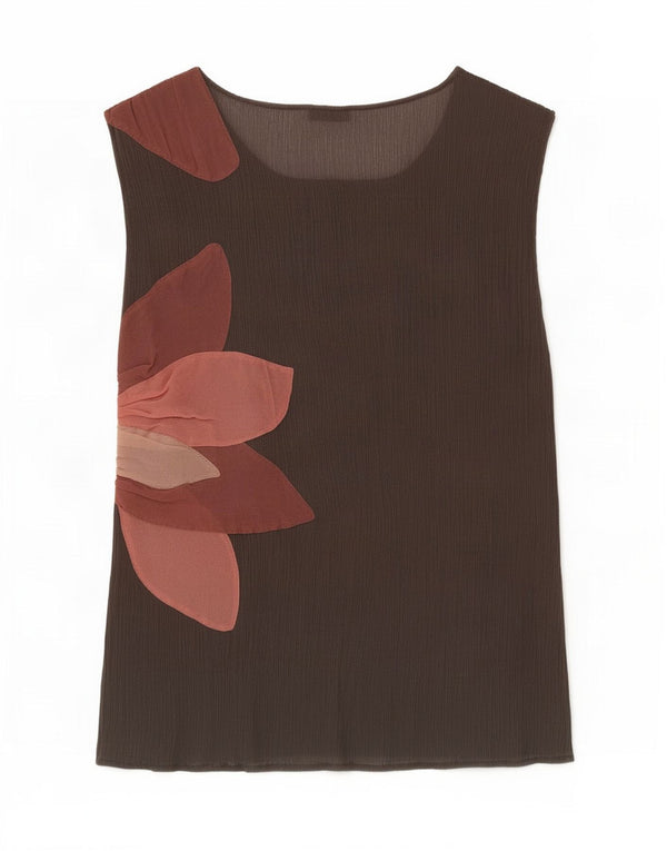 Penny Black Womens Sleeveless Blouse Top UK 12 Medium Brown Floral
