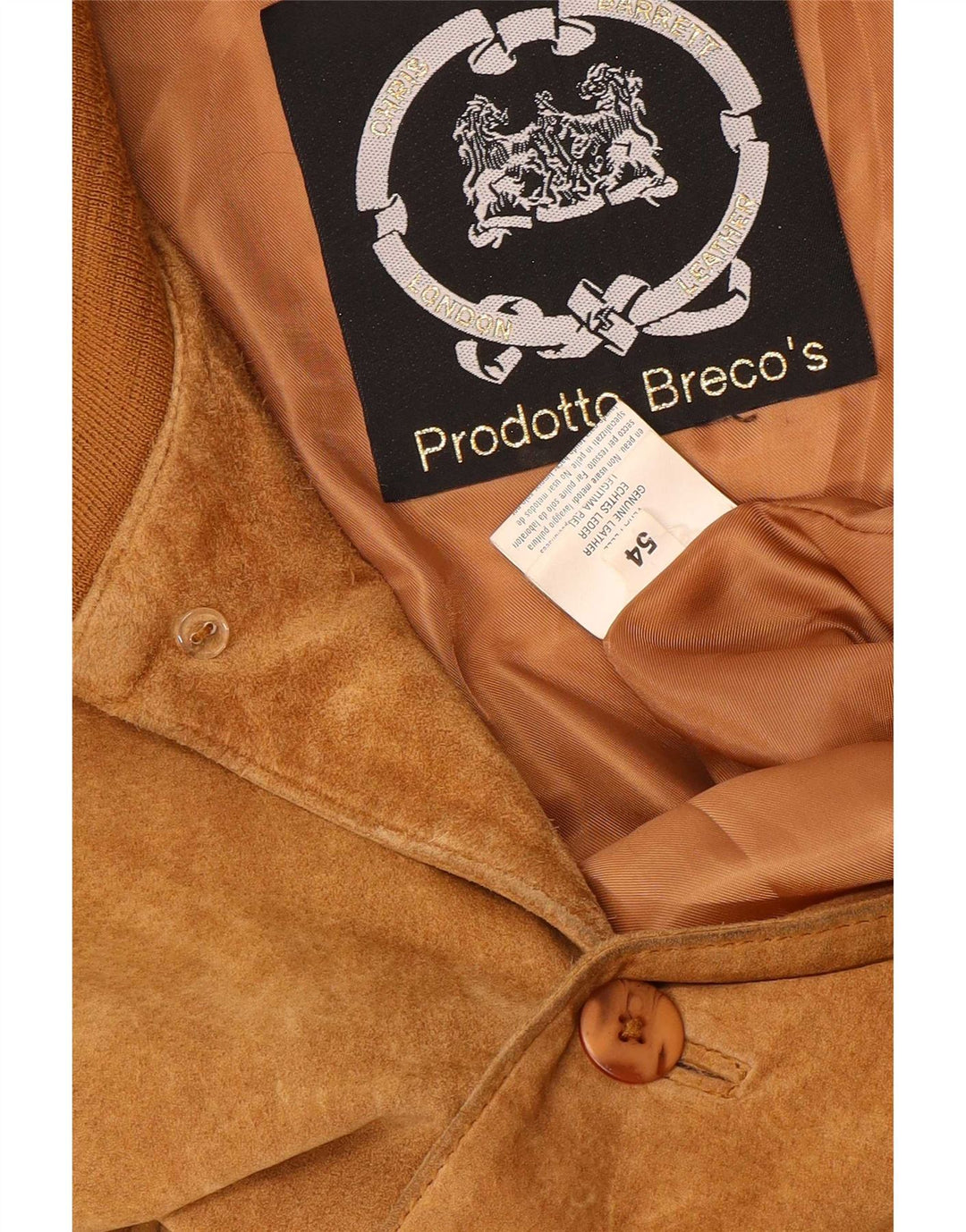 Vintage Mens Suede Bomber Jacket IT 54 2XL Brown Leather
