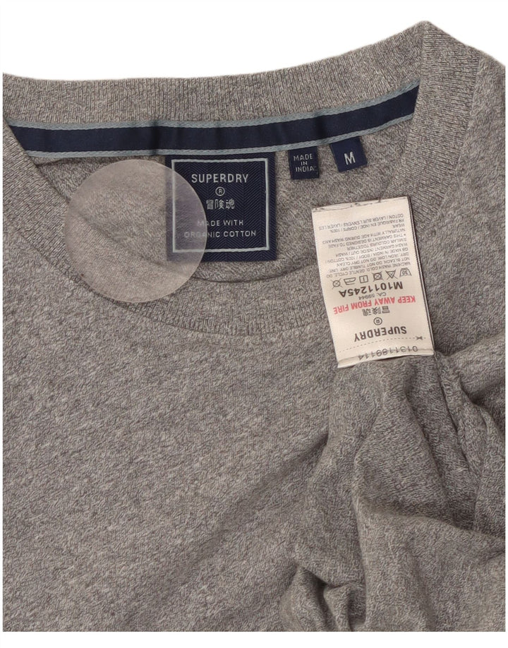 SUPERDRY Womens T-Shirt Top UK 12 Medium Grey Cotton