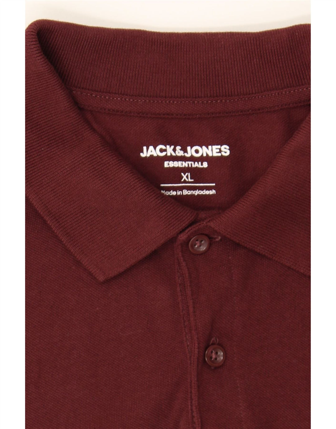 JACK & JONES Mens Polo Shirt XL Burgundy Cotton Vintage Jack & Jones and Second-Hand Jack & Jones from Messina Hembry 