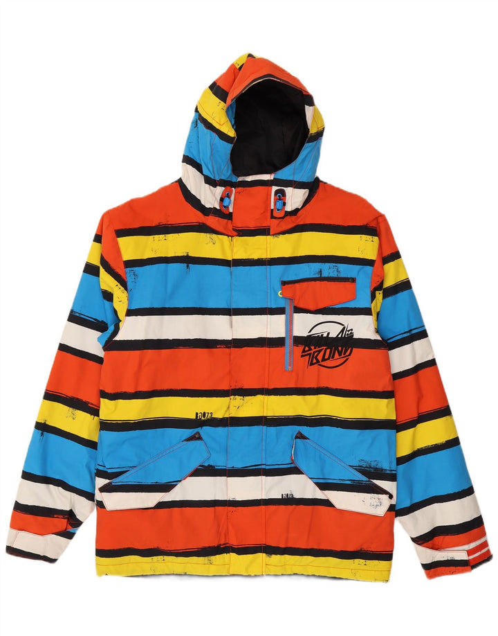 Billabong Mens Hooded Windbreaker Jacket UK 38 Medium Multicoloured Striped