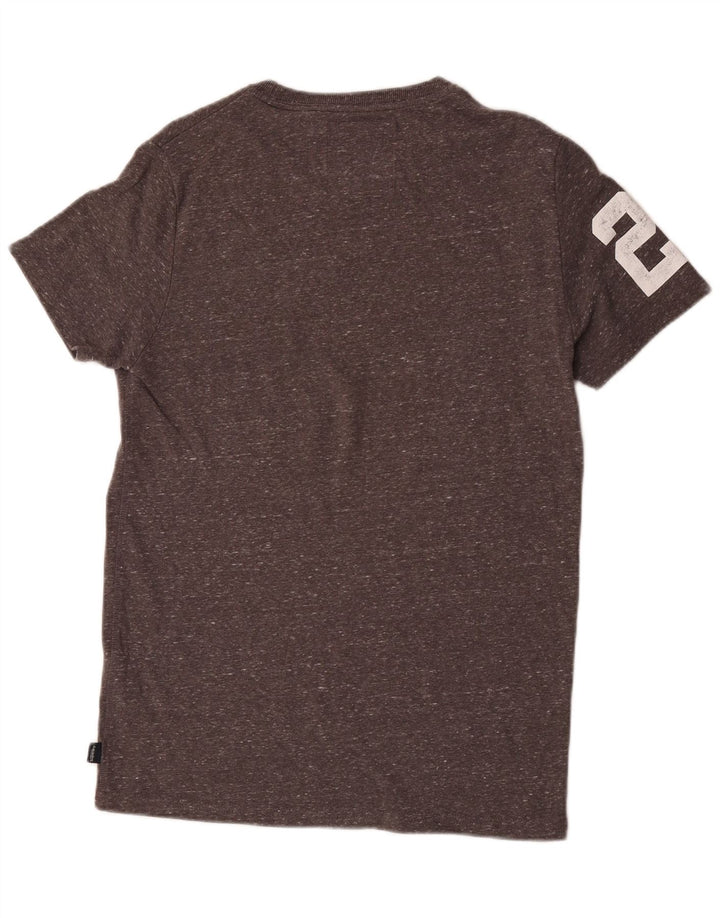 Superdry Mens Graphic T-Shirt Top Medium Grey Flecked Cotton