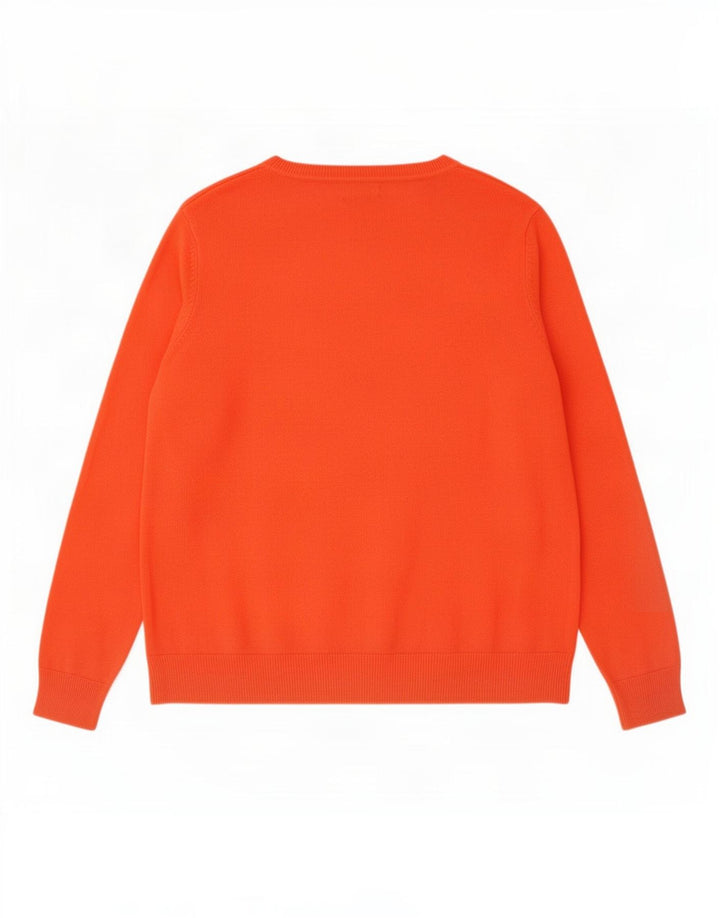 Marks & Spencer Womens Boat Neck Jumper Sweater UK 14 Medium Orange