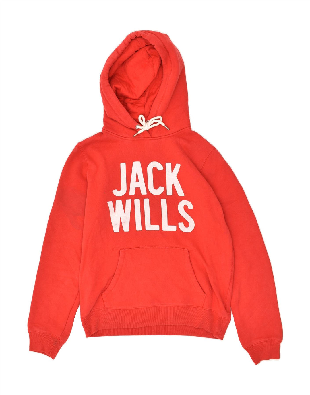 JACK WILLS Womens Oversized Graphic Hoodie Jumper UK 10 Small  Red Vintage Jack Wills and Second-Hand Jack Wills from Messina Hembry 