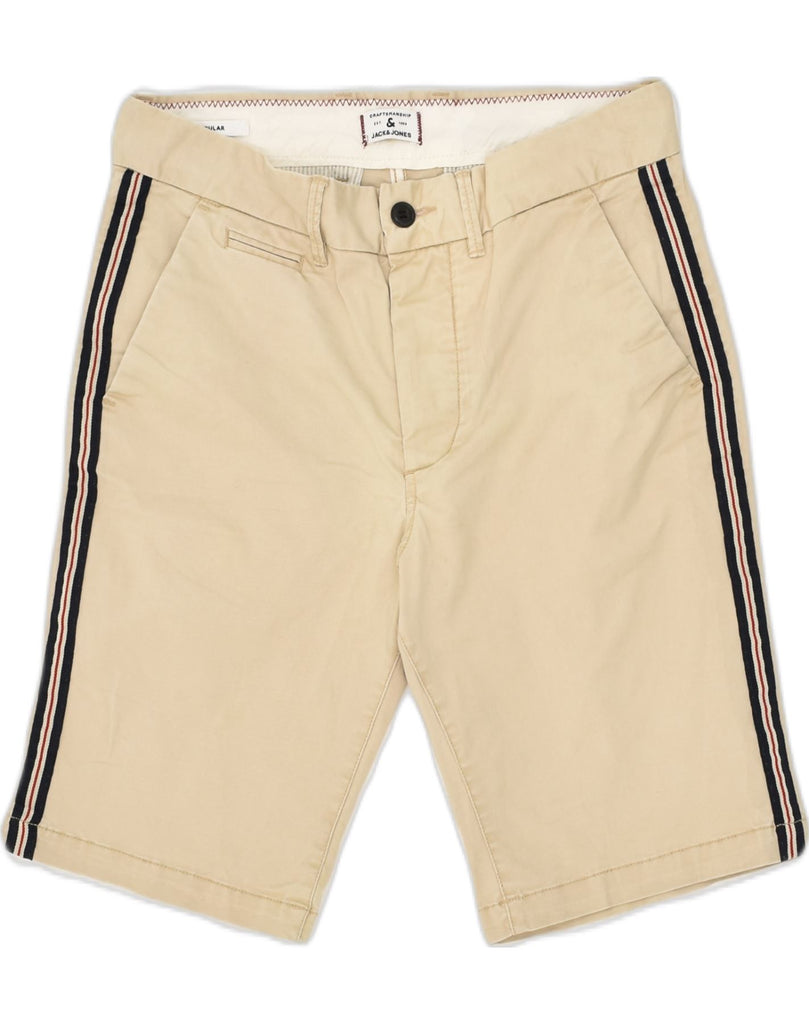 JACK & JONES Mens Regular Chino Shorts Small W29 Beige Cotton | Vintage Jack & Jones | Thrift | Second-Hand Jack & Jones | Used Clothing | Messina Hembry 