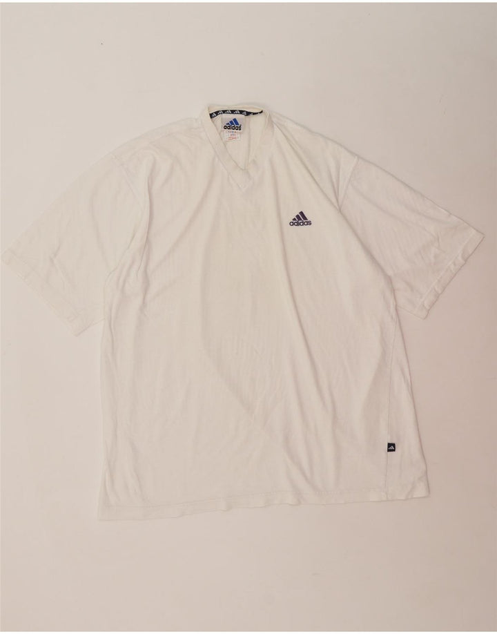 ADIDAS Mens T-Shirt Top UK 44/46 Large White Vintage Adidas and Second-Hand Adidas from Messina Hembry 