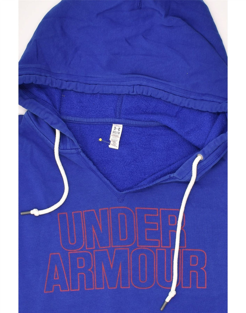 UNDER ARMOUR Mens Graphic Hoodie Jumper Medium Blue Cotton | Vintage Under Armour | Thrift | Second-Hand Under Armour | Used Clothing | Messina Hembry 