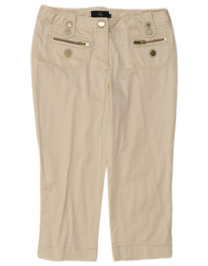 Fay Womens Capri Trousers IT 44 Medium W30 L20 Off White Cotton