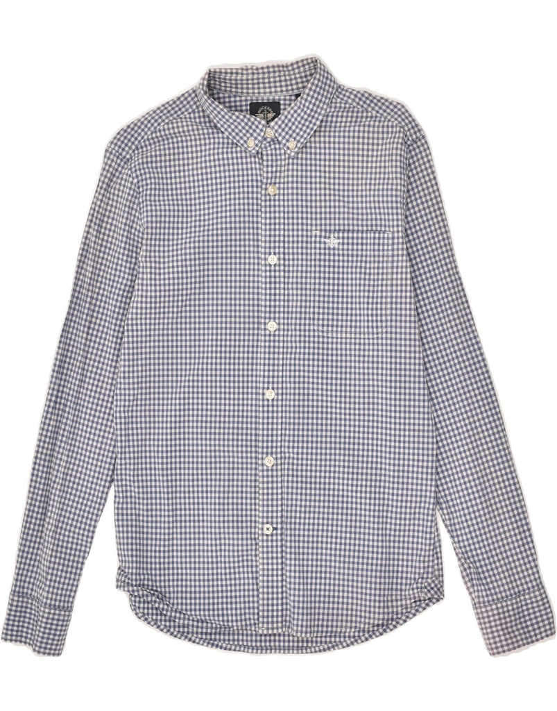 DOCKERS Mens Shirt Medium Blue Gingham Cotton | Vintage Dockers | Thrift | Second-Hand Dockers | Used Clothing | Messina Hembry 