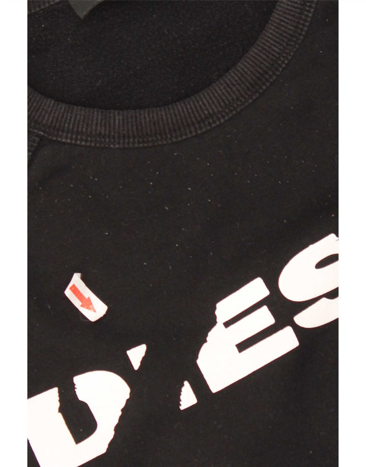 Diesel Mens Graphic Sweatshirt Jumper Large Black Cotton
