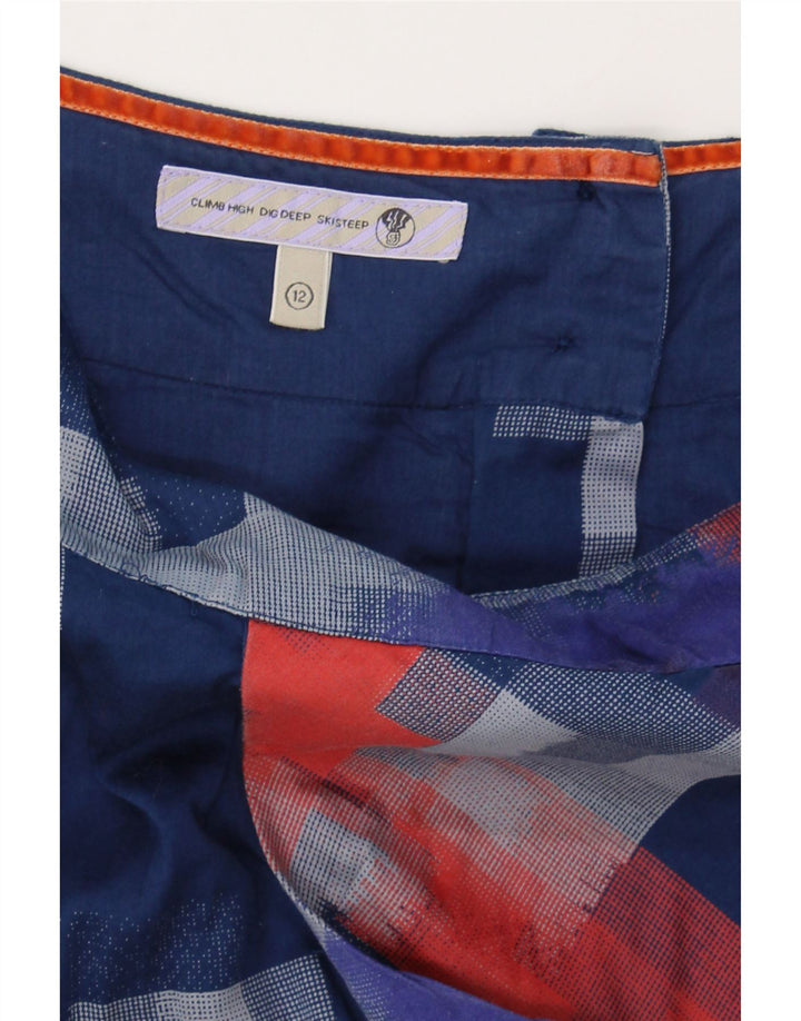 FAT FACE Womens Bubble Skirt UK 12 Medium W30 Navy Blue Geometric Cotton Vintage Fat Face and Second-Hand Fat Face from Messina Hembry 