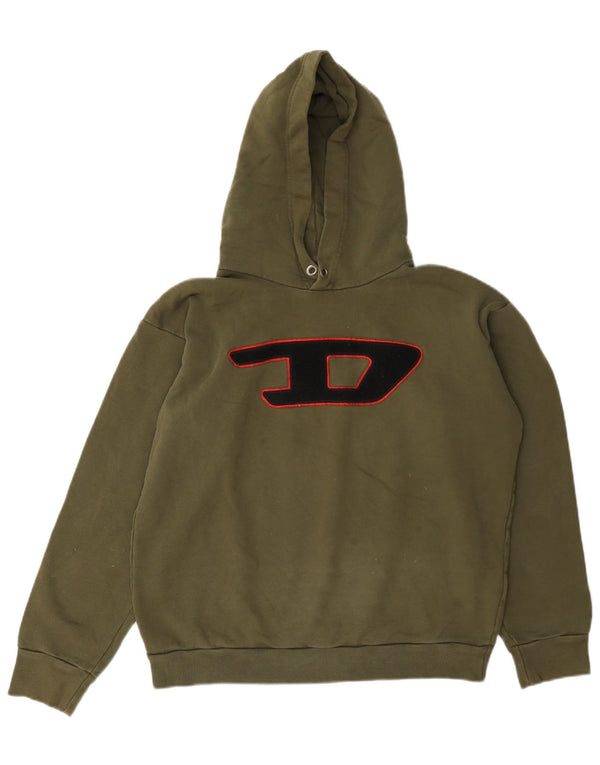 Diesel Boys Graphic Hoodie Jumper 13-14 Years Khaki Cotton