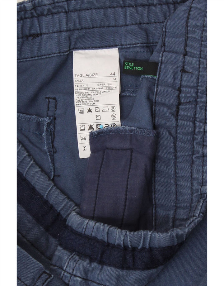 Benetton Womens Mini Skirt IT 44 Medium W34 Navy Blue Cotton