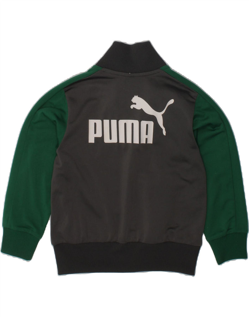 PUMA Baby Boys Graphic Tracksuit Top Jacket 18-24 Months Grey Colourblock | Vintage Puma | Thrift | Second-Hand Puma | Used Clothing | Messina Hembry 