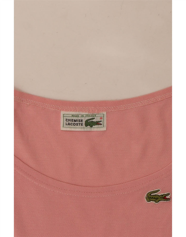 LACOSTE Womens Crop T-Shirt Top UK 16 Large Pink