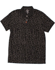 NIKE Mens Dri Fit Slim Fit Polo Shirt XL Black Animal Print Cotton