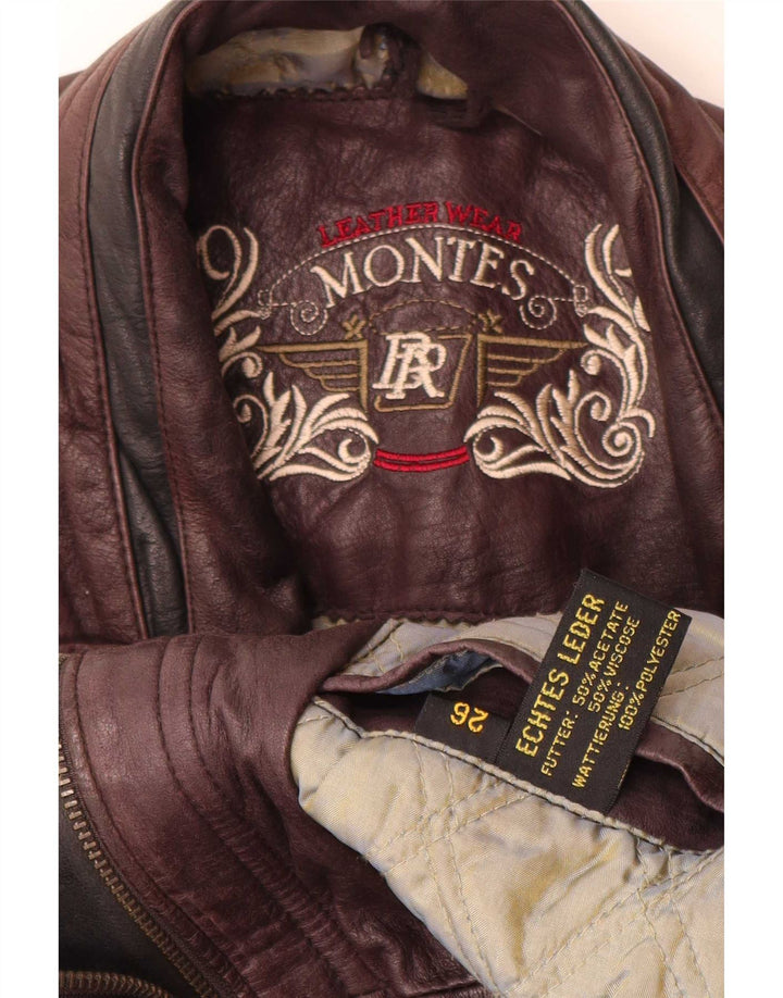 Montes Mens Leather Jacket UK 44 2XL Brown
